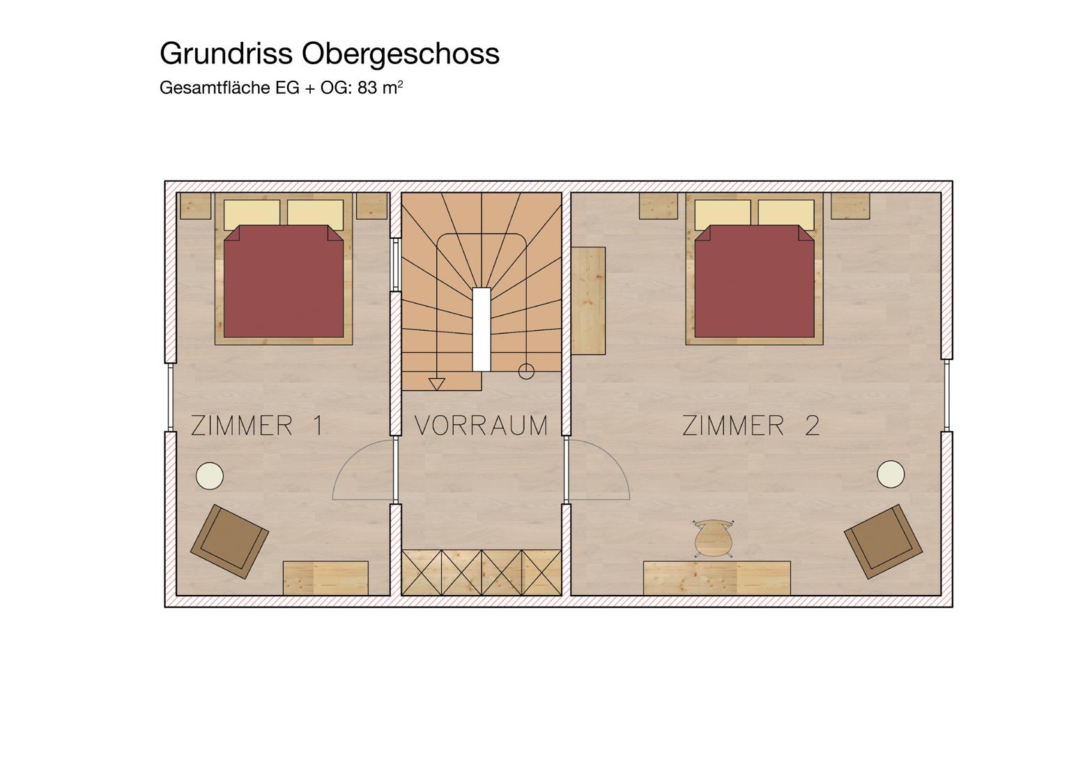 Obergeschoss Ferienhaus Gamlitz