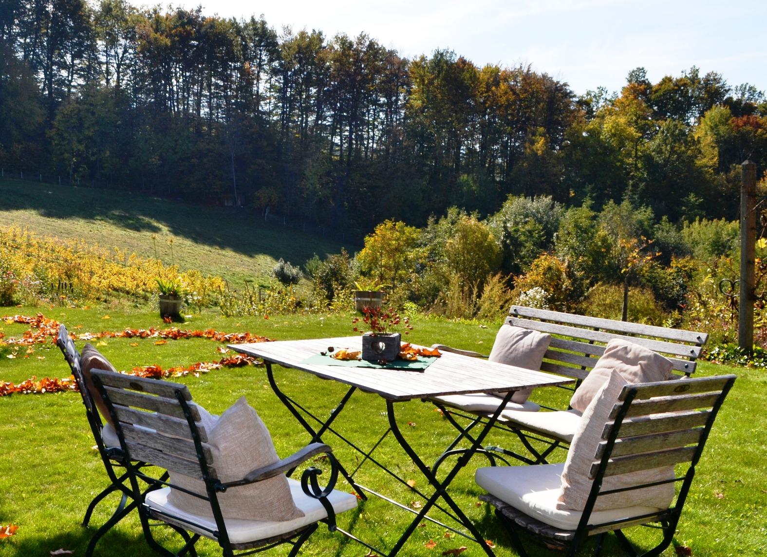 Ein schöner Platz mit Panoramablick in die südsteirischen Weingärten